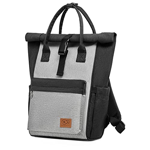 Kinderkraft Mochilas Para Pañales MOONPACK, Bolsa Mamá, Impermeable, Cambiador Turístico, Gris