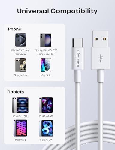 undefined USB C ケーブル【1M/2本セット】タイプc ケーブル etguuds USB-A & USB-C ケーブル 急速充電 iPhone16 Pro Max Plus、iPhone15/15Pro/15 Pro Max/15Plus、Galaxy、iPad Pro等Type-c機種対応 ホワイト の商品画像 5