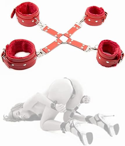 LQSSA 🅑🅓🅢🅜 Set per Allenamento Yoga, Anelli Morbidi per Mani E Piedi, Regolabili, Regalo per Uomo Donna (Rosso) 𝙎𝙚̣𝙭 𝘽σ𝙣𝙙α𝙜𝙚