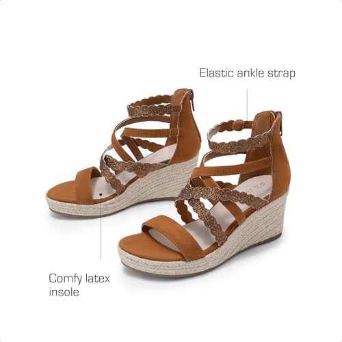 Image of DREAM PAIRS Girls Wedge Sandals Flatform Open Toe Platform Sandals Flower Wedding Party for Little Kid /Big Kid