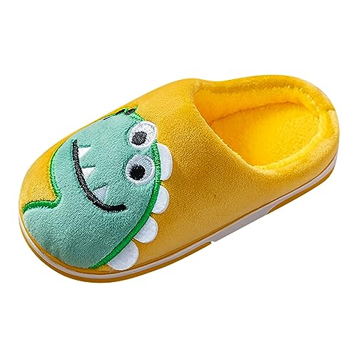 Toddler Boys Girls House Dinosaur Plush Slippers Cute Dinosaur Soft Bottom Comfortable Winter Fall Warm Home Slipper