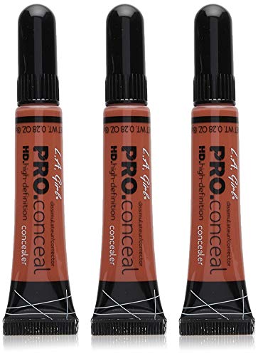 L.A. Girl Pro Coneal Hd. High Definiton Concealer 0.25 Oz #990 Orange , 3pcs