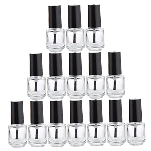 LALADEFIEE 25個ネイルポリッシュ空ボトル ガラス製 小型詰め替え容器 漏れ防止キャップ付き ネイルアート用コンテナ 愛好者向け プレゼントにも