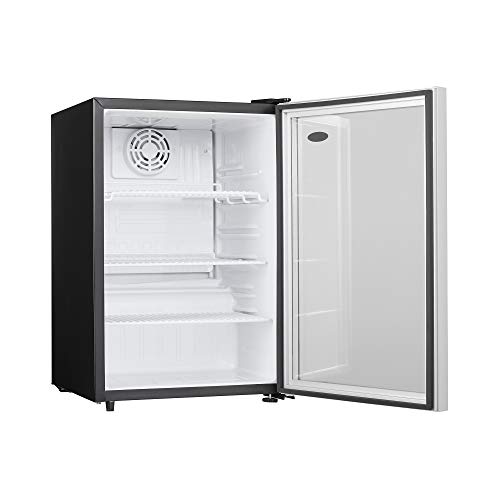 Danby 2.6 Cu. Ft. Steel Home Glass Door Fridge Kitchen Bar Food Drink