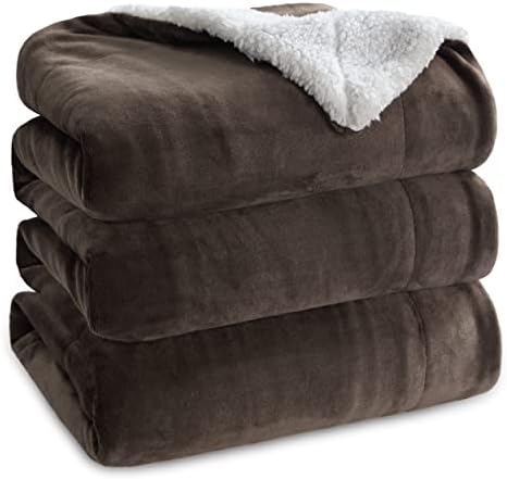 BEDSURE Sherpa Kuscheldecke Flauschig 220x240 - Sofadecke, Braun | Dicke Wolldecke, Weich Tagesdecke, Geschenke für Frauen, Warm Wohndecke für Couch, Schlafzimmer & Wohnzimmer,Wasc
