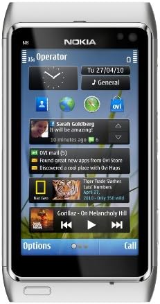Nokia N8 Unlocked GSM Touchscreen Phone Featuring GPS with Voice Navigation and 12 MP Camera (Silver/White)