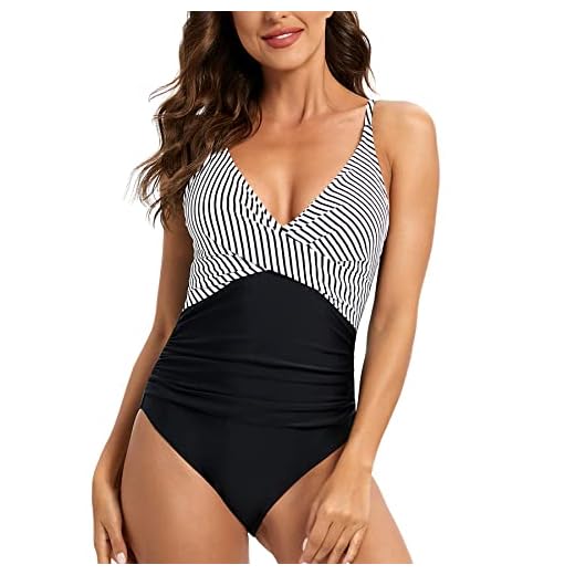 YNIQUE Traje de Baño de Una Pieza para Mujer, Escote en V Profundo Frente Cruzado Monokinis, Natacióncon Control de Barriga Trajes de Baños para Mujer