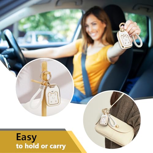 Image of Key Fob Cover for GMC Yukon, Rhinestone Loop Case, Gold Edge