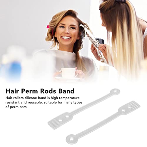 50pcs Perm Rod Replacement Band, Silicone Wave Rods Band Reusable High Elasticit High Temperature Resistant Hangable Hair Perm Rods Band for Barber Shop