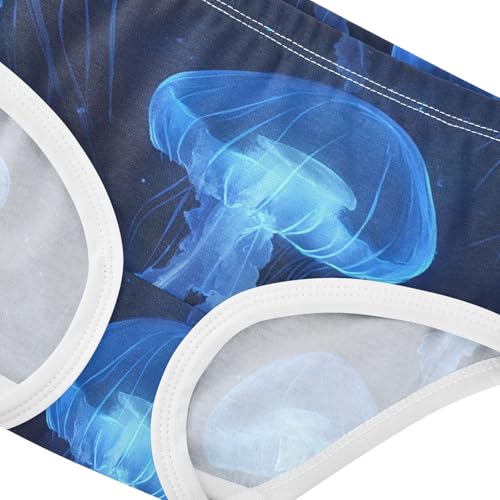 Sea Jellyfish Blue Black Panties for Girl Girls Underwear Toddlers Cotton Personalized Undies Kids Briefs 2t4