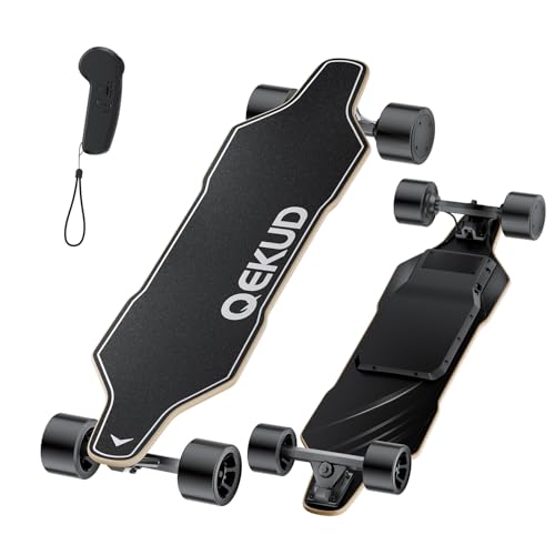 Qekud D3L Elektro-Skateboard mit Fernsteuerung für Erwachsene und Jugendliche, 900W Motor 2 Geschwindigkeitsmodi, für Stadt und Straße
