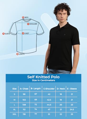 Image of Lux Nitro Men's Self Knitted Premium Cotton Blend Solid Polo T-Shirt | Soft Texture | Classic Collar | Short Sleeve Casual Wear