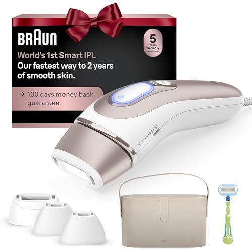 braun smart ipl skin iexpert pro 7 at home laser hair removal permanent visible hair reduction holiday gifts for women and men with free app vanity case venus razor 4 smart heads ipl7387