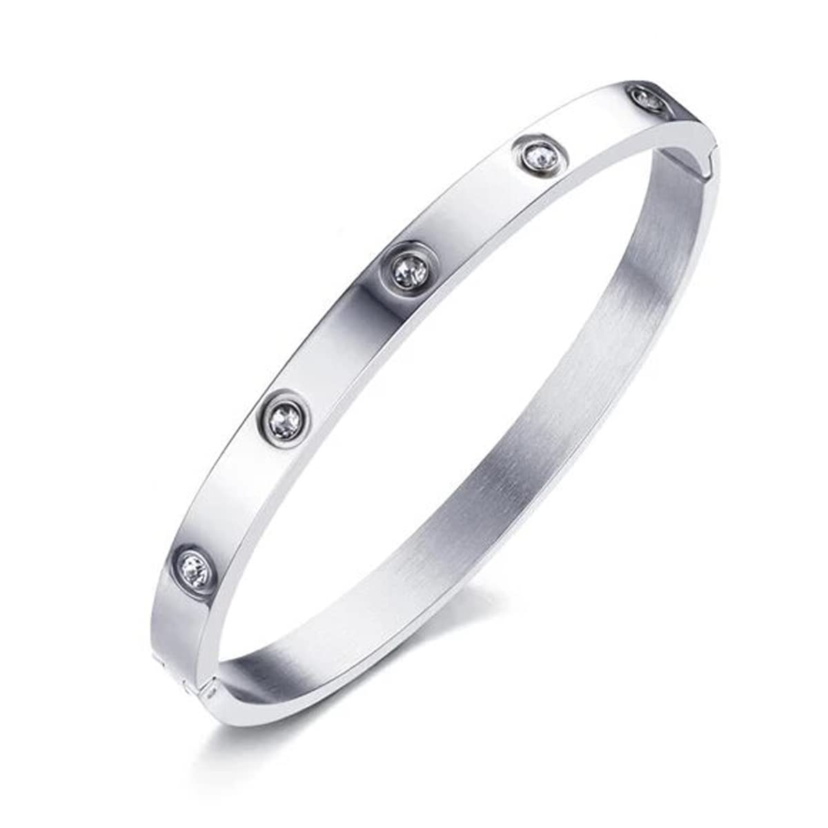 Jewels Galaxy Jewellery For Women Contemporary Silver Plated Love AD Bracelet (MYN-BNG-17178) (B0BFN9XNNY) Amazon Price History, Amazon Price Tracker
