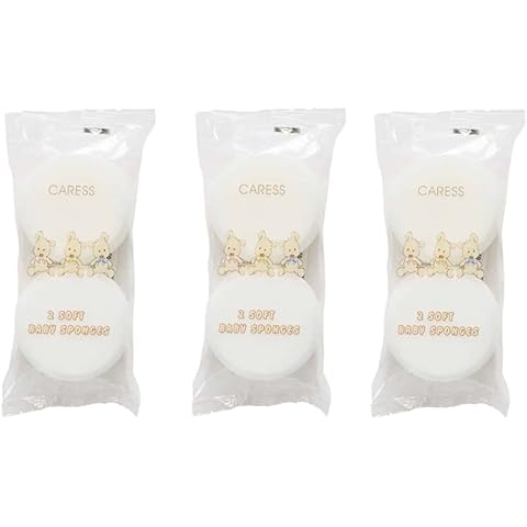 6 x Baby Bath Sponge Body Puff Soft and Gentle on Newborn and Older Babies - Perfect for Sensitive Skin Cover