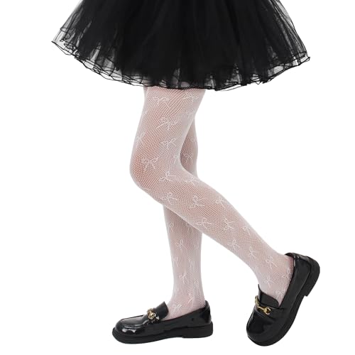 Image of Girls Lace Fishnet Tights Toddler Sheer Patterned Stockings Hollow Dance Pantyhose for Kids Halloween Tights