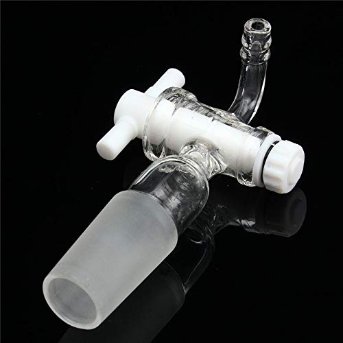 RanDal 24/40 Adattatore Di Controllo Del Flusso Di Vuoto Di Vetro Con Ptfe Rubinetto Maschio A Terra Giunto Ad Angolo Retto Collegamento Tubo 90 Gradi Bend