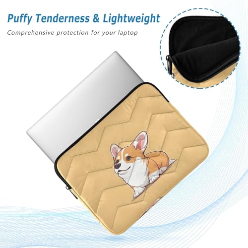 Funda para portátil de 13-14 pulgadas impermeable con dibujo de cachorro corgi miniatura 5