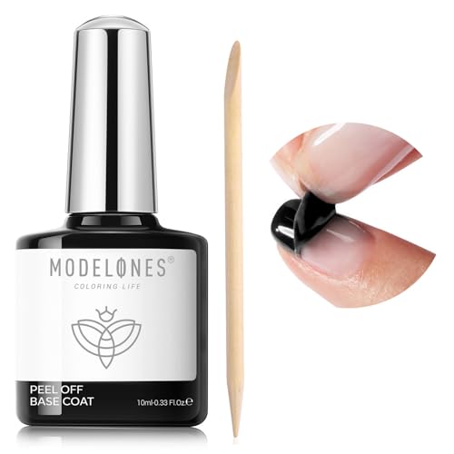 Image of modelones Non-U V Peel off Gel Base Coat, Quick Dry Peelable Base Coat for Gel Nail Polish Beginner Friendly Gentle Protection for Thin & Weak Nails,10ml