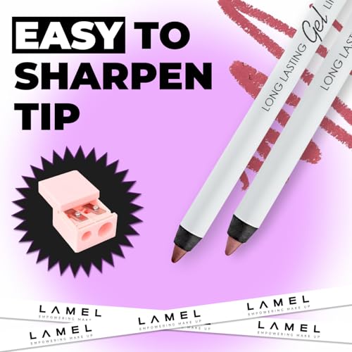 Lamel- Long lasting- Gel Lip Liner 404 -Berry | Easy-glide gel texture | Super long-lasting | Sharpenable precise tip |Intense pigment| 1.7gm - Image 4