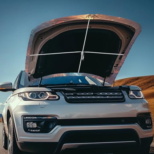 Image of Eagle American Flag Hood Cover for Cars SUVs Sedans Trucks, Waterproof Stretchable Auto Hood Wrap Blankets, Removable Auto Exterior Accessories (59x39 inches)