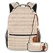 Zaino da scuola con astuccio per matite Zaino regolabile di grande capacità per scuola, note musicali per violino, Multicolore 1.