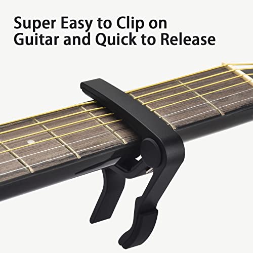 Guitar Capo, Capo For Acoustic Guitar, 2 Pack Guitar Capo For Electric Guitars, Bass, Buzzing-Free, Quick Release, Easy To Use, Black #TOP4