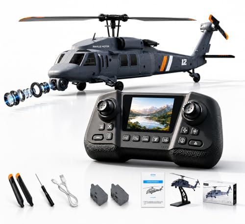 JETFLYZONE RC Helicopter with Camera, Drone, Remote Control Helicopter for Adults, 8K Aerial Photography, Altitude Hold, LED Lights, Ready to Fly for Gift