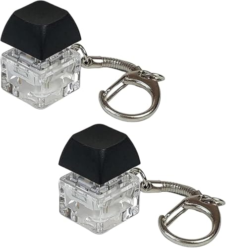 2Pcs Keyboard Fidget Keychain, Light Up Decompression Finger Keyboard, Stress Relief Finger Keyboard Keychain