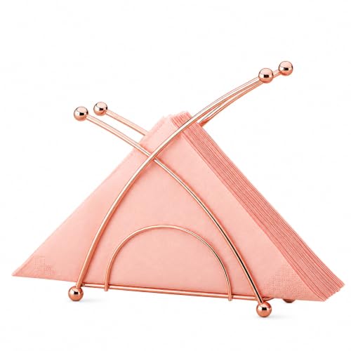 Image of Rose Gold Metal Napkin Holder for Dining Table | Tissue Paper Stand for Kitchen, Dining & Coffee Table | Rust Resistant Napkin Dispenser | Serviette Holder for Home, Restaurant & Office
