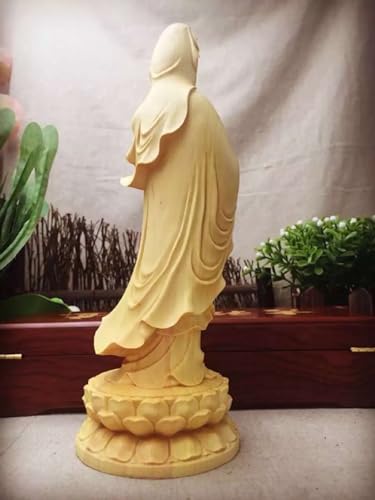 Estatua Quan Yin Diosa de la Compasión en Madera miniatura 4