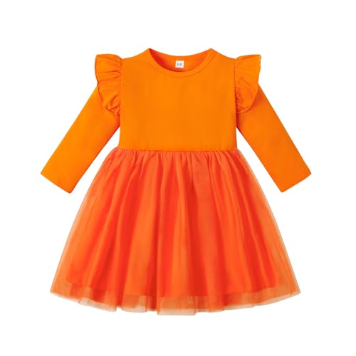 LYSMuch 18M-7Y Baby Girls Tulle Dress Toddler Ruffle Tutu Wedding Dresses Solid Color Birthday Outfit