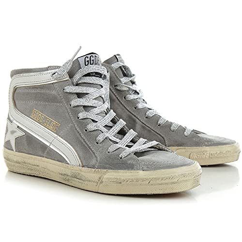 Golden Goose Slide Waxed Suede Upper Leather Star and List Laminated Wave Womens Distressed Sneakers2