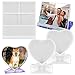 3PCS Moules en résine pour cadre photo, maxin Moules en silicone en forme de coeur et carrés, moules en résine époxy, décorations d'anniversaire de mariage, artisanat, cadres photo personnalisés