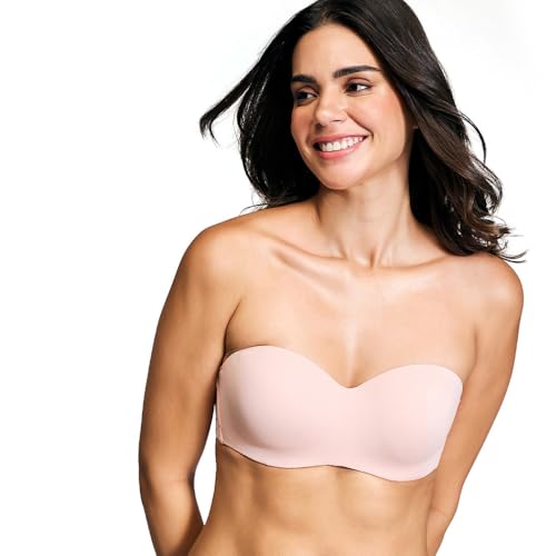 Image of NYKD NYB027 Cotton Padded Wired Multiway Strapless Bra Anti Slip Seamless Bonded Neckline Detachable Straps (Plus