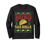 Ugly Xmas Jingle Bells Taco Shells Fast Food Joke Taco Lover Long Sleeve T-Shirt