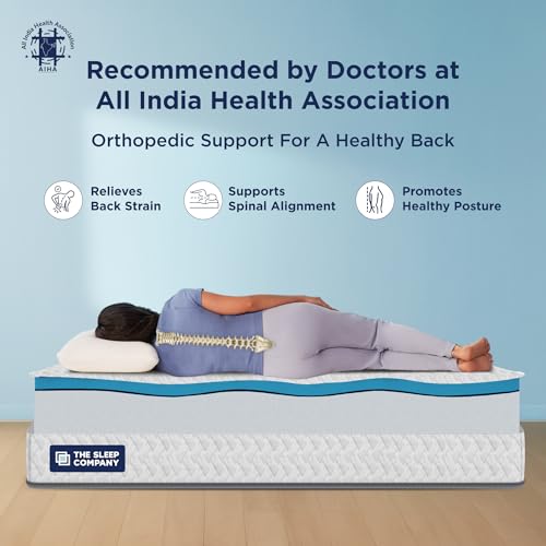 Image of The Sleep Company Orthopedic GRID Mattress | Doctor-Recommended Support for a Healthy Back | Patented SmartGRID Technology | Medium Firm | 10-Year Warranty | King Size Bed Mattress | 72x72x8