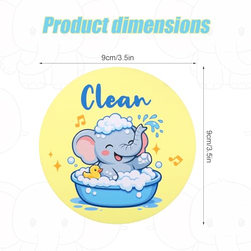 Imán Decorativo Elefante Limpio Sucio Diámetro 9 cm miniatura 2