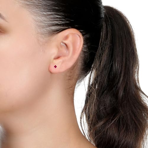 Small Gemstone Round Stud Earrings for Women I 14k White or Yellow Gold Earrings I 3mm Birthstone 4-Prong Setting I Push Back Studs by Lavari Jewelers2