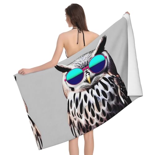 hhjklop Microfiber Bath Towels – Versatile for Bathroom, Beach, and Travel – Cool Owl Fu
