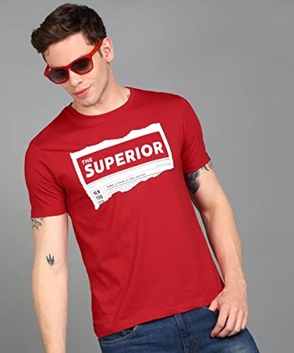 Image of Urbano Fashion Men's Graphic Printed Round Neck Half Sleeve Slim Fit Cotton T-Shirt
