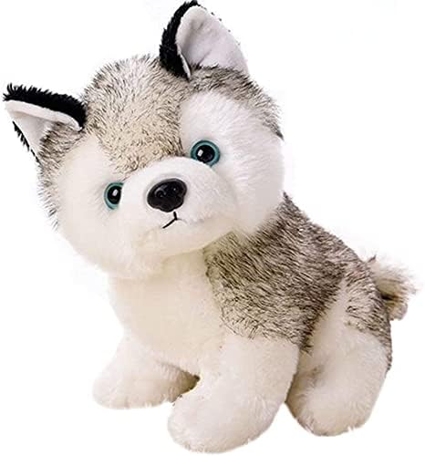 Plush Stuffed Animal Puppy Dog - Adorable Goldendoodle for Gifts, Emotional Support, Toy - Golden Brown Poodle - Ultra Soft & Realistic,7.8Inch 0235 (White Gray)