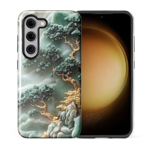 Coque Samsung S23 esthétique marbre vert idéale au quotidien pour ado, fille et garçon