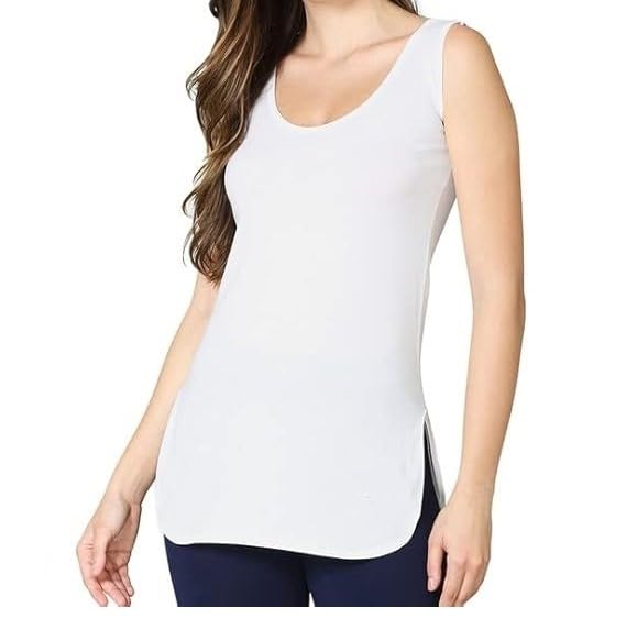 Womens Camisole with Broad Shoulders & Side Slits (Pack of 1)-image-36