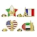 4pcs Flag Enamel Pins Lapel Brooch Souvenir for Italia, Paris, USA, DUBAI