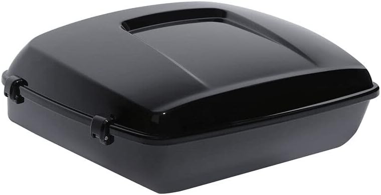 Miniatura 9 de TCMT Pestillos negros de 10.7 pulgadas, paquete picado, almohadilla de respaldo de maletero LED humo con señal de giro de freno para Harley Tour Pak