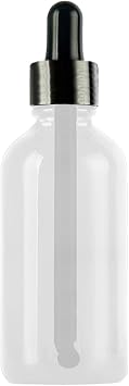 Afracam 100ml Dropper Dropper Bottle with Metal Lid Serum 100 cc Glass Bottle 6 Pieces (Black Lid, Transparent)