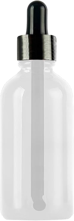 Afracam 100ml Dropper Dropper Bottle with Metal Lid Serum 100 cc Glass Bottle 6 Pieces (Black Lid, Transparent)