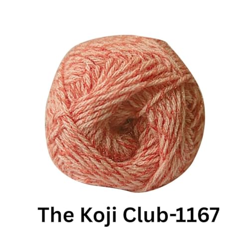 Image of VCR Soft Yellow and Peach Color Yarn, 100 Grams Hank, 275 Meters Length, 80% Acrylic, 20% Nylon Ball The Koji Club Yarn for Crochet and Knitting, Pack of 1, Suitable for DIY