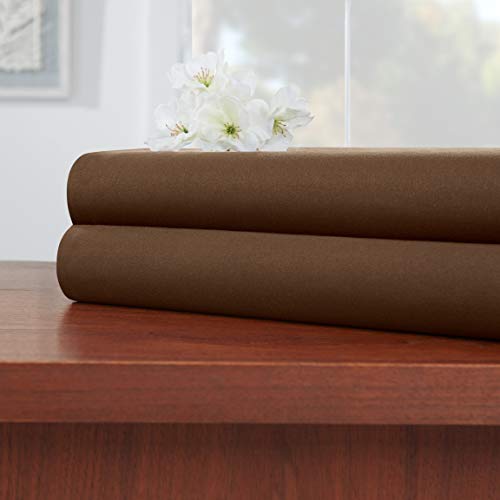Empyrean Bedding Premium Flat Sheets – 2-Pack “110 GSM” Top Bed Sheets Double Brushed Microfiber Thick and Comfortable Flat Sheets Set, Luxurious & Soft Hotel, Full, Chocolate Brown